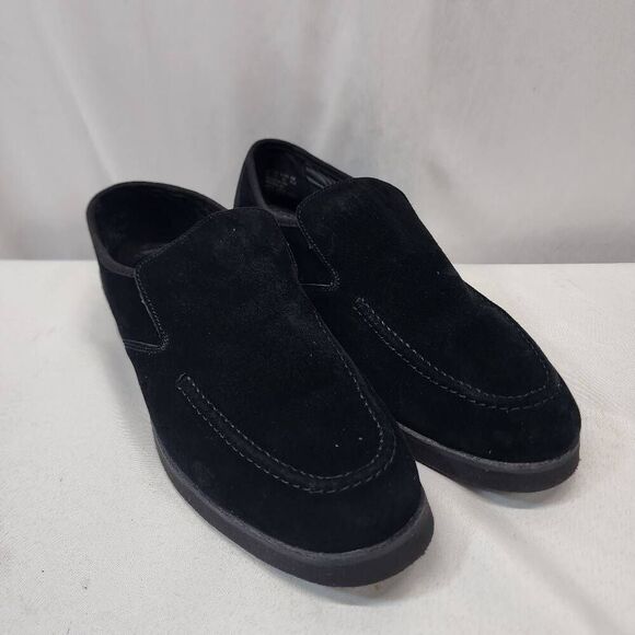 Hush Puppies Shoes Mens Size 12 Black Suede Slip On Loafers Comfort - Picture 1 of 9